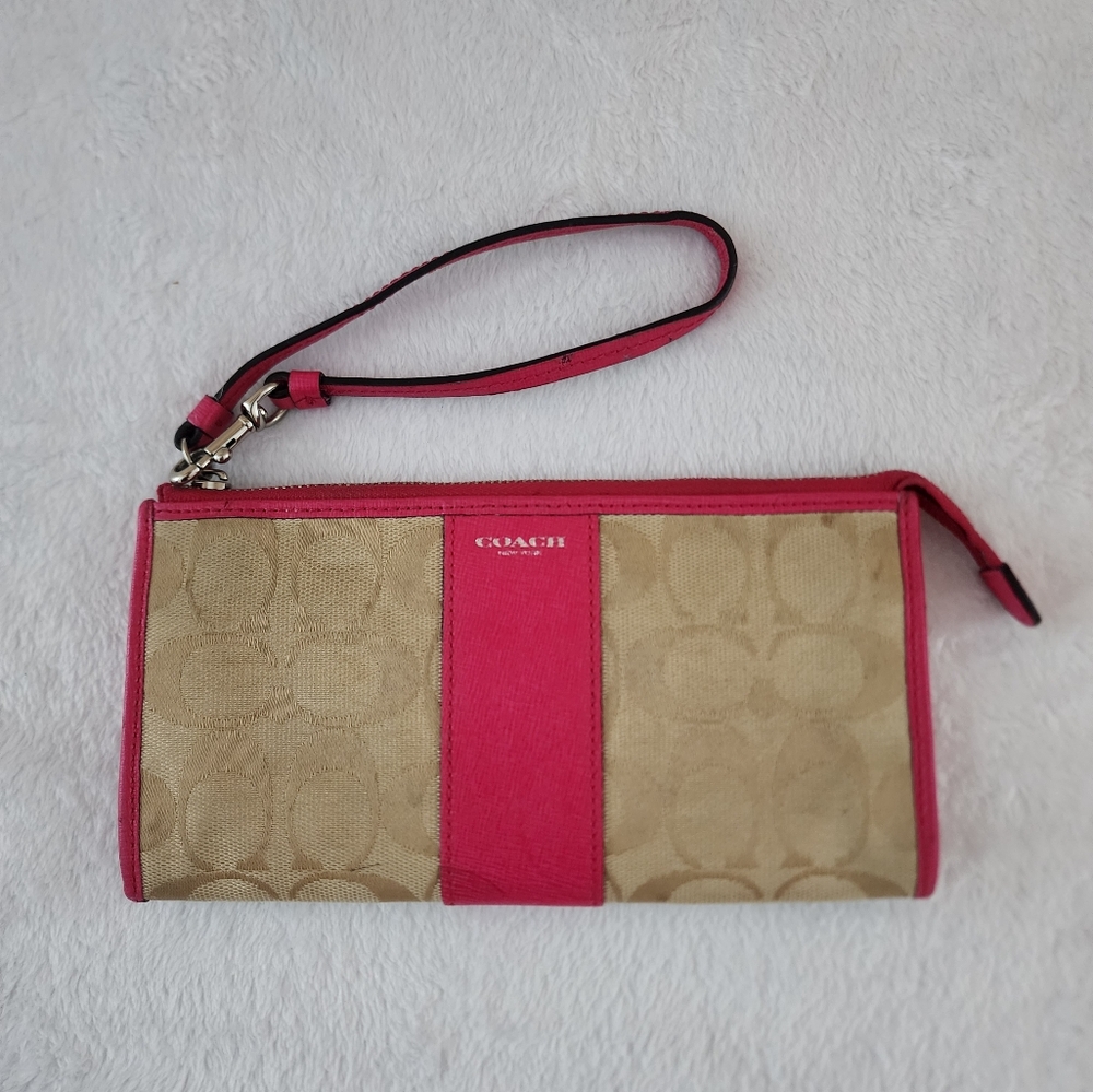 Pink Coach wallet wristlet